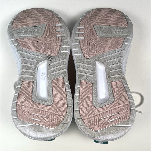ADIDAS Womens US 6 Play9tis 2.0 Mid High Top White Pink  ADIDAS Womens US 6 Play9tis 2.0 Mid High Top White Pink Green Athletic SHOES EUC